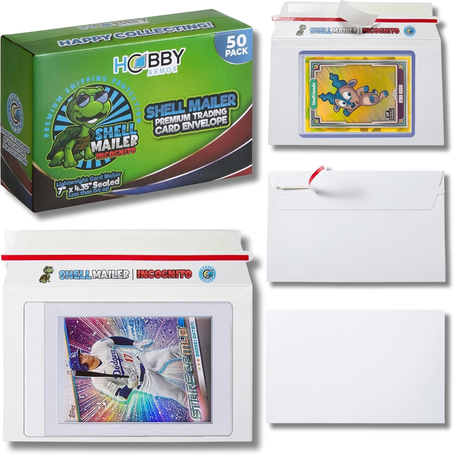 50 Pack Trading Card Shipping Envelopes – 7 x 4.35″ Self-Seal Protection