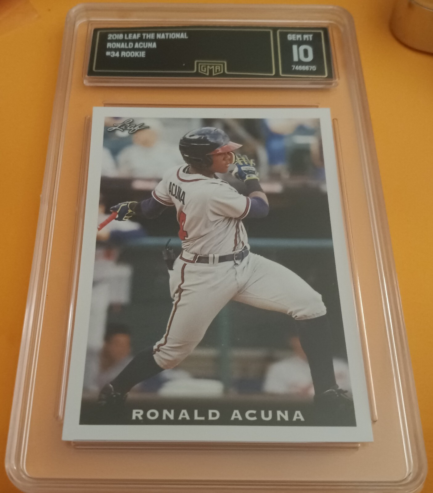 2018 Ronald Acuna Jr. Leaf The National ROOKIE Card #34 Braves GMA 10 GEM MINT