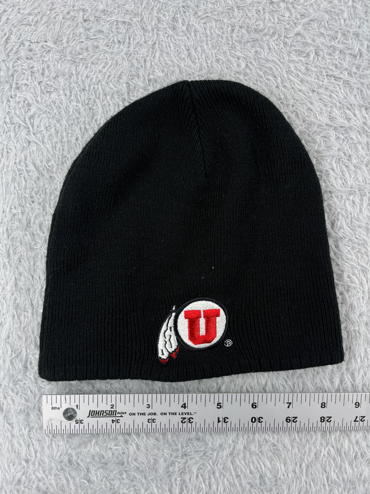 Utah Utes Beanie Toque Adult One Size Black Knit Acrylic Embroidered Richardson