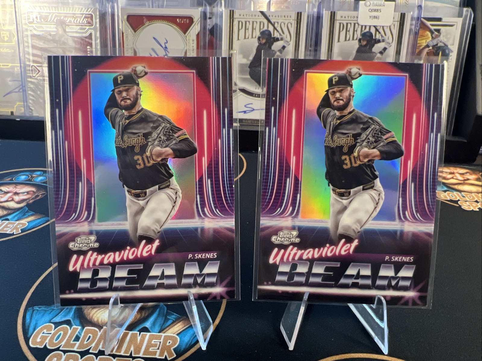 2025 Topps Cosmic Chrome Ultraviolet Beam Paul Skenes #UB-20 2 Card Lot Pirates