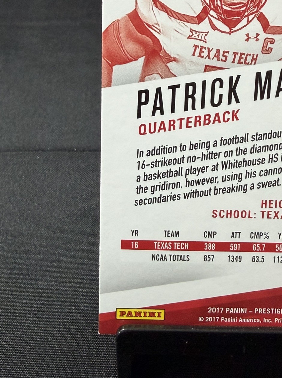 2017 Prestige Patrick Mahomes II RC #232 Xtra Points Rookie Kansas City Chiefs