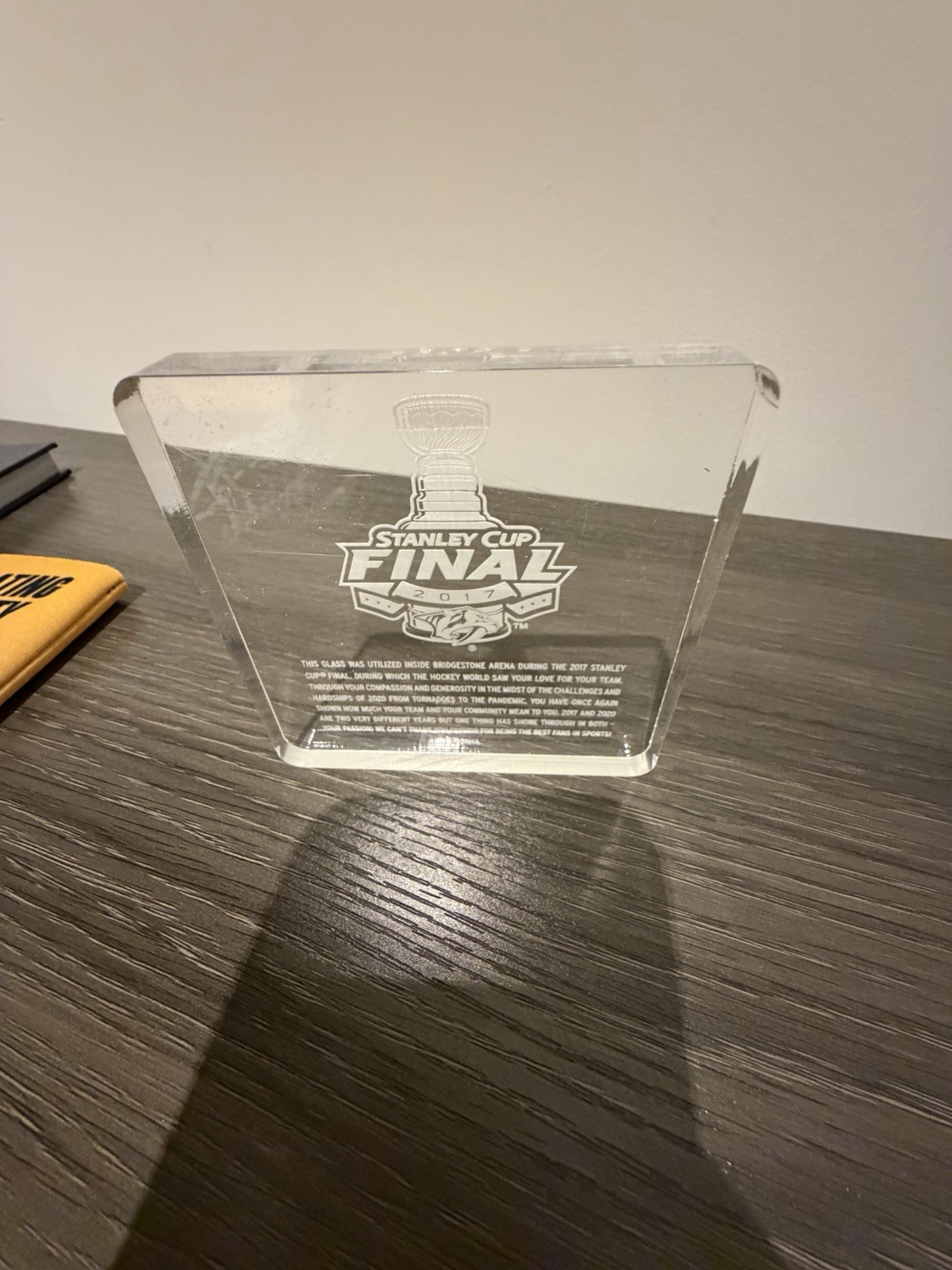 *Authentic Game Used Glass Penguins/Predators 2017 Stanley Cup Finals *No Stand