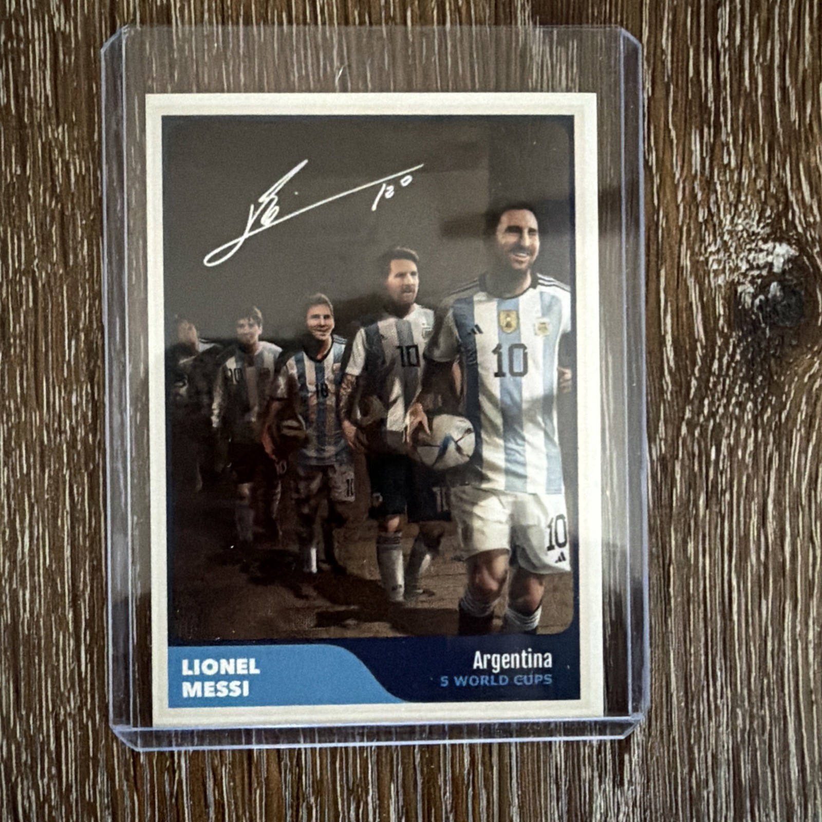 Lionel Messi Five World Cups Autographed Most Goals In World Cup History.