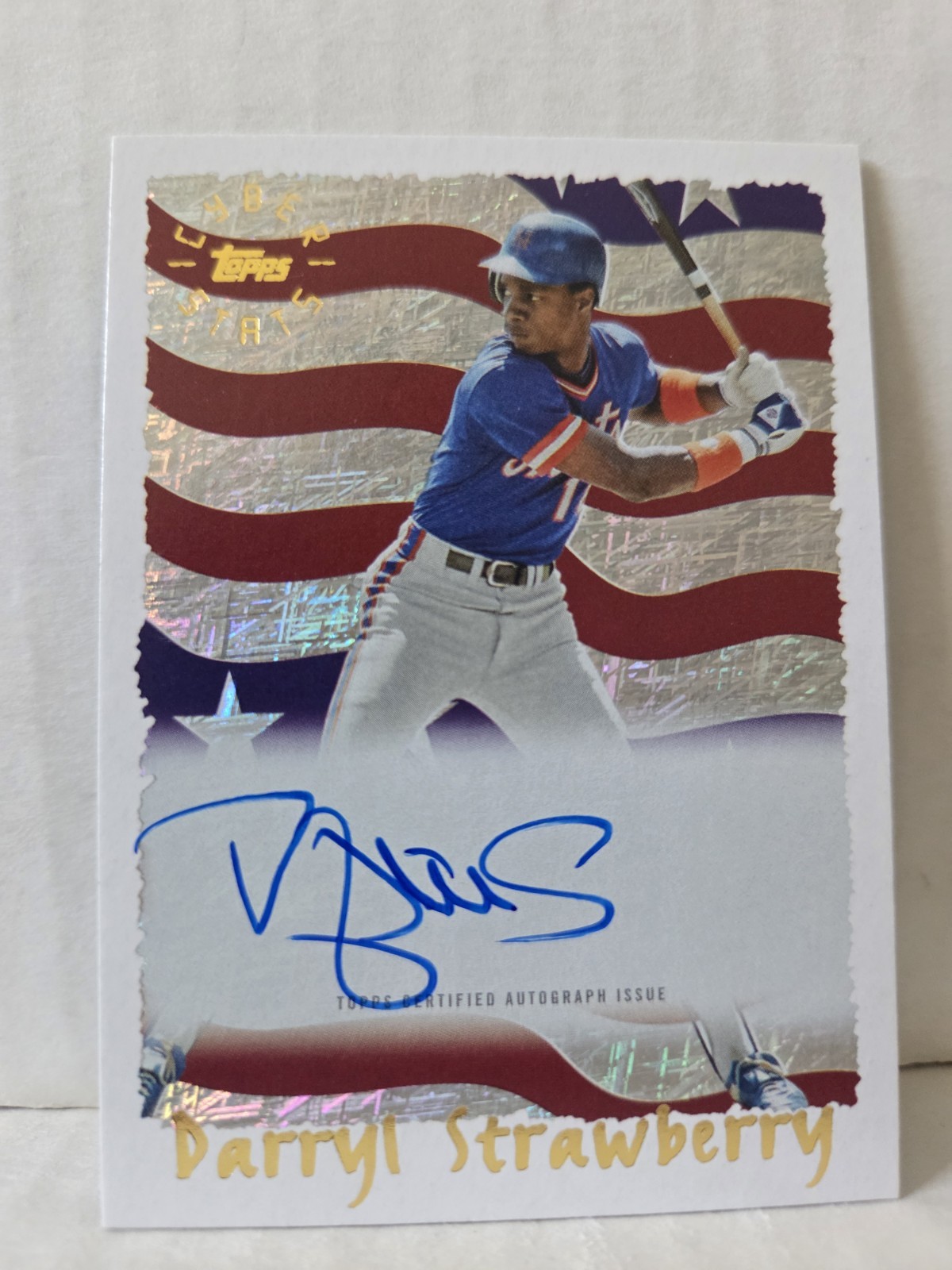 Darryl Strawberry 2025 Topps Archives Cyberstats On-Card Auto New York Mets