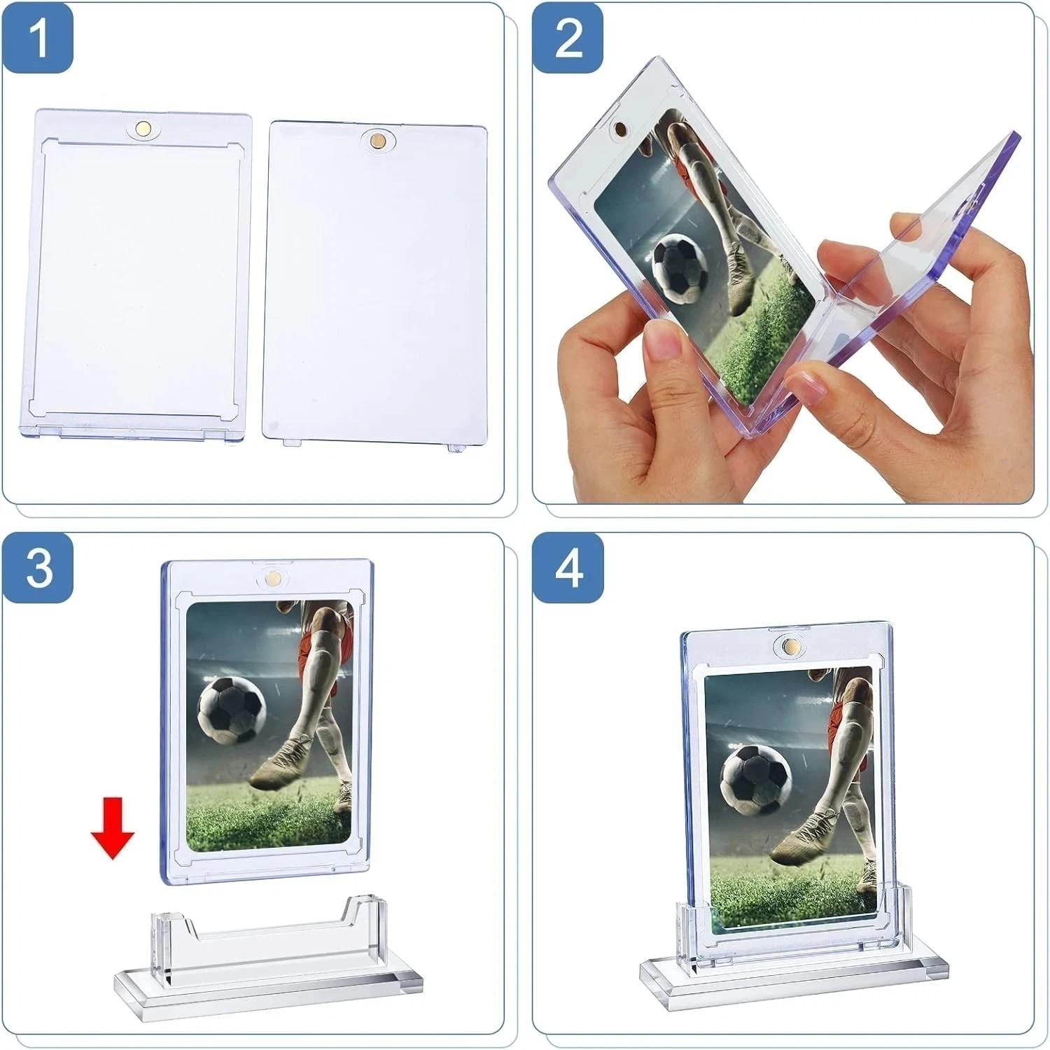 Magnetic Card Holder, 35pt One Touch Card Holder, U-V Protectors Hard Plastic