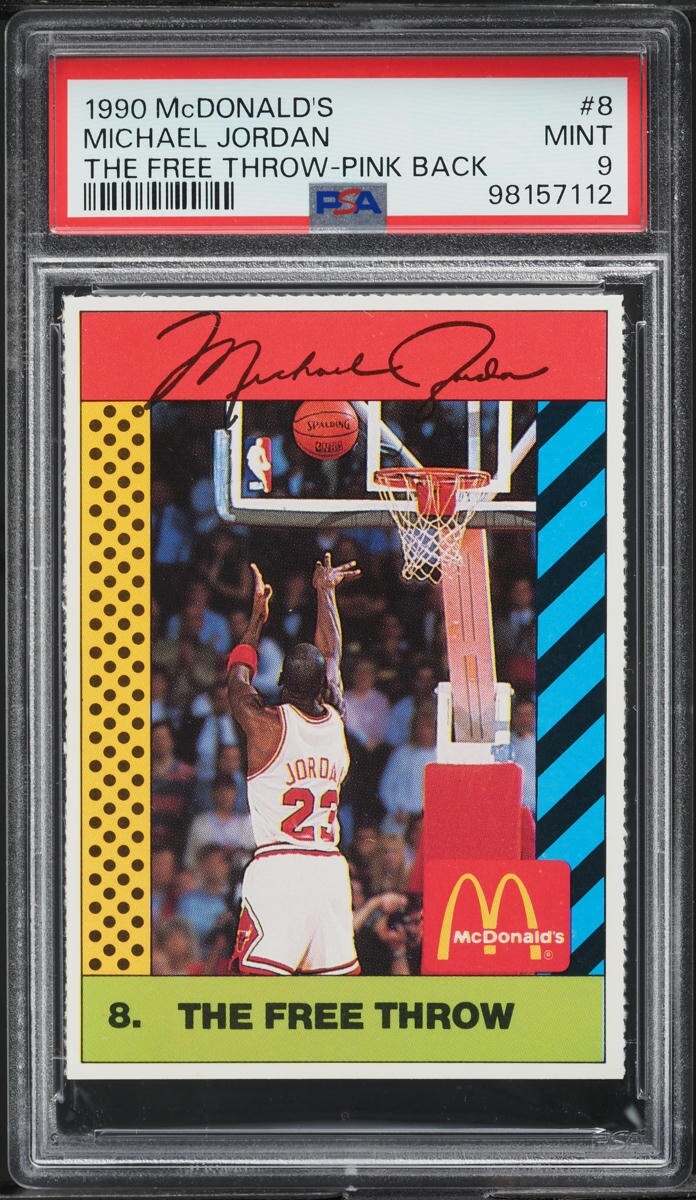 1990 McDonald’s Free Throw PINK BACK #8 Michael Jordan PSA 9 – Pop 5 None Higher