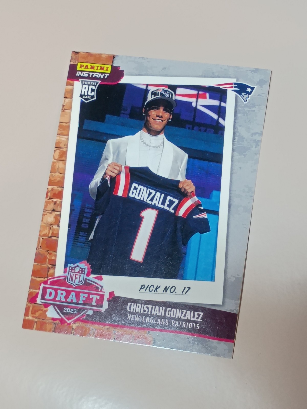 2023 Panini Instant #DN30 Christian Gonzalez Draft Night /722 RC Patriots