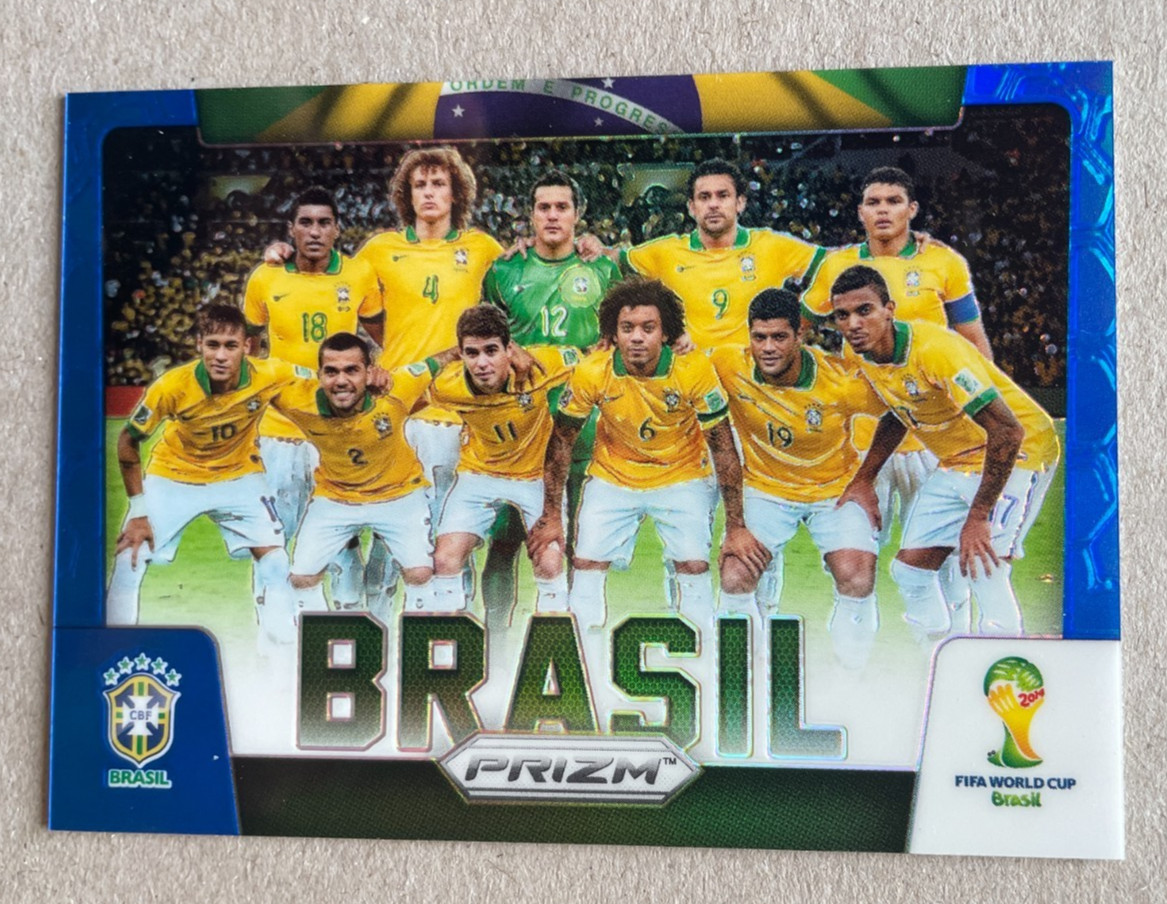 2014 Panini World Cup Prizm #6 Brazil Team Card Blue 005/199