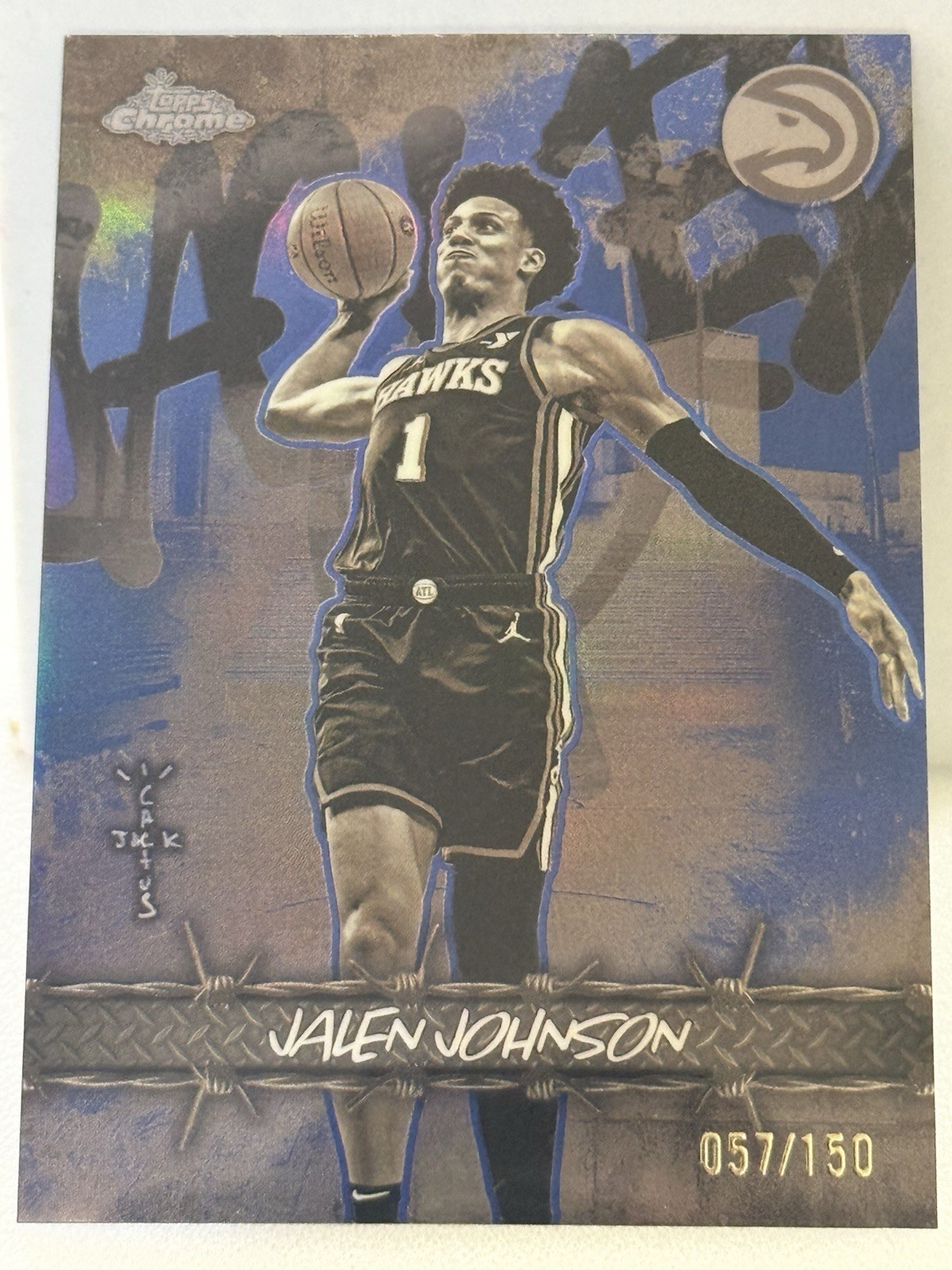 Jalen Johnson 2026 Topps Chrome Cactus Jack Jacked Up /150
