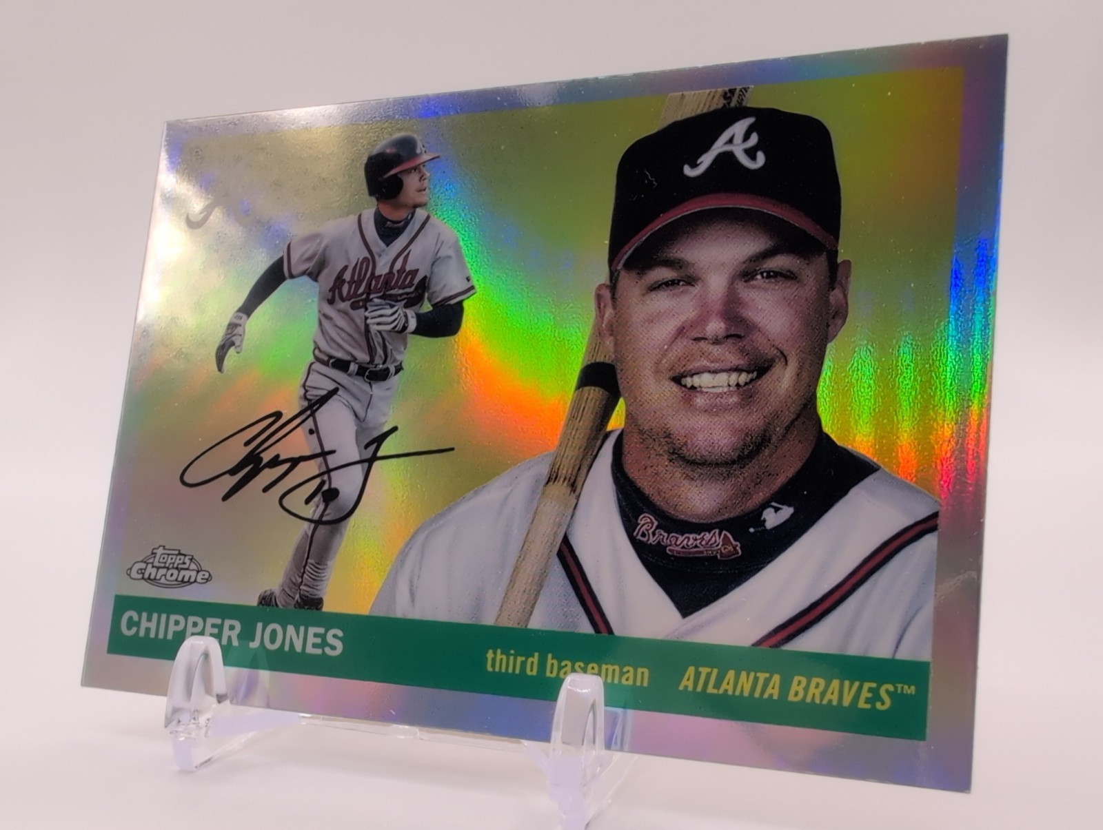 2025 TOPPS CHROME PLATINUM REFRACTOR #374 CHIPPER JONES ATLANTA BRAVES