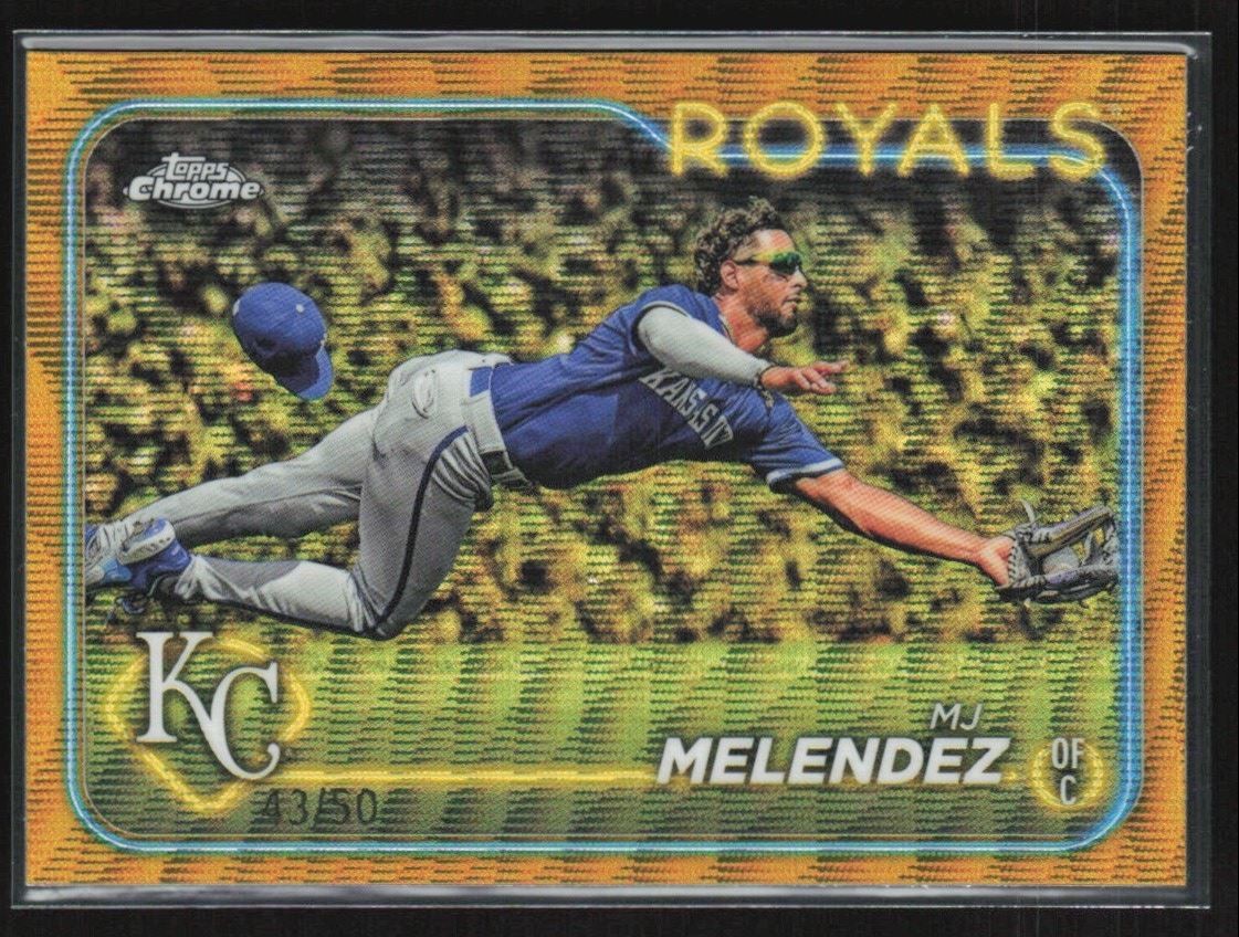 MJ Melendez 2024 Topps Chrome Gold Wave Refractor /50 #7 Kansas City Royals