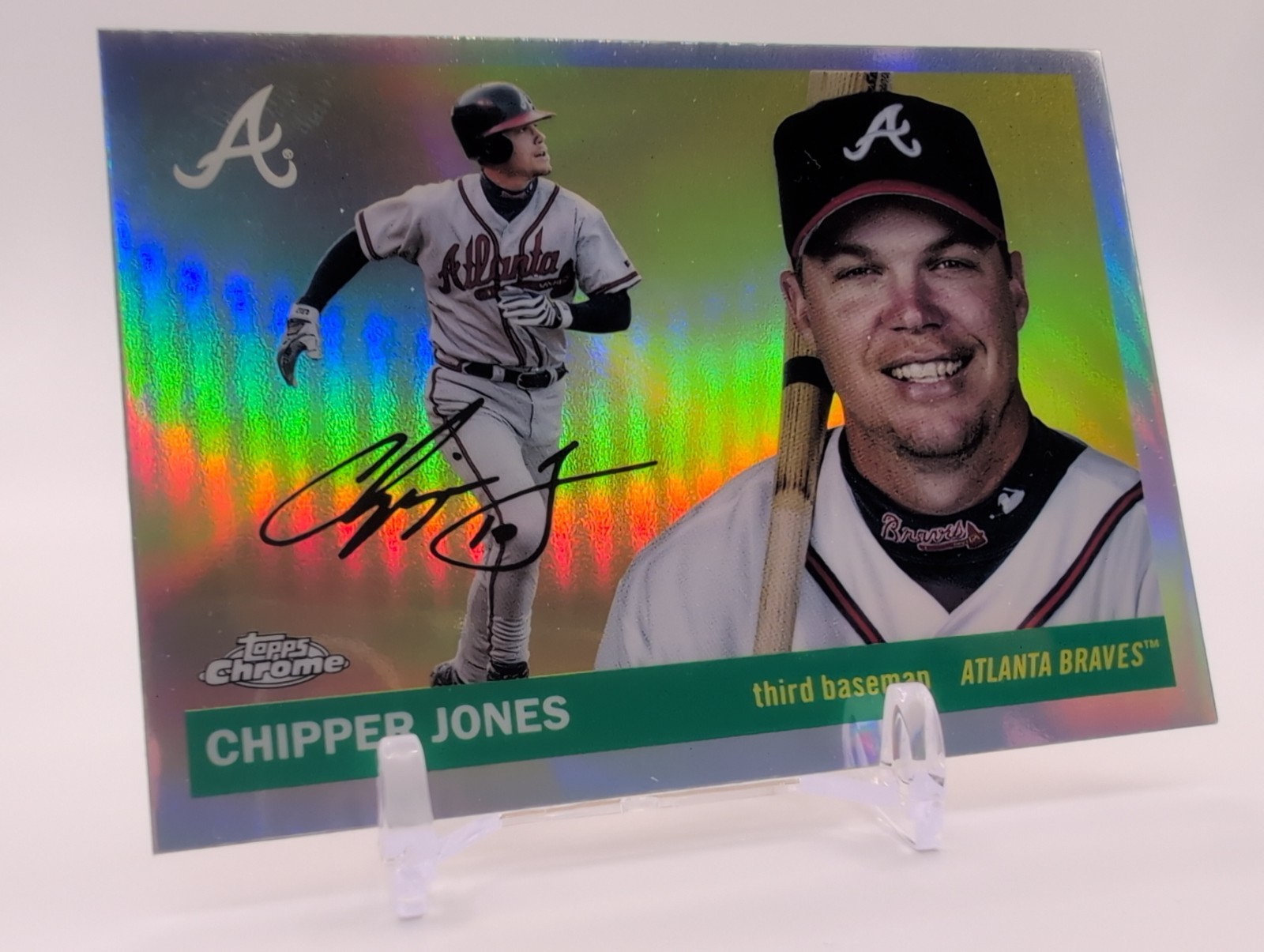 2025 TOPPS CHROME PLATINUM REFRACTOR #374 CHIPPER JONES ATLANTA BRAVES