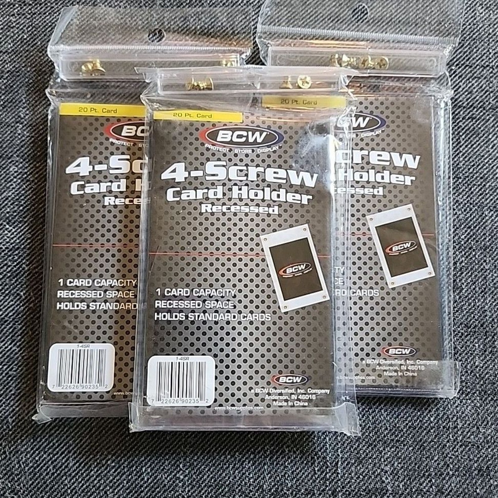 BCW 4-Screw Recessed Screwdown Trading Card Holder 20pt – Set of 3 NEW