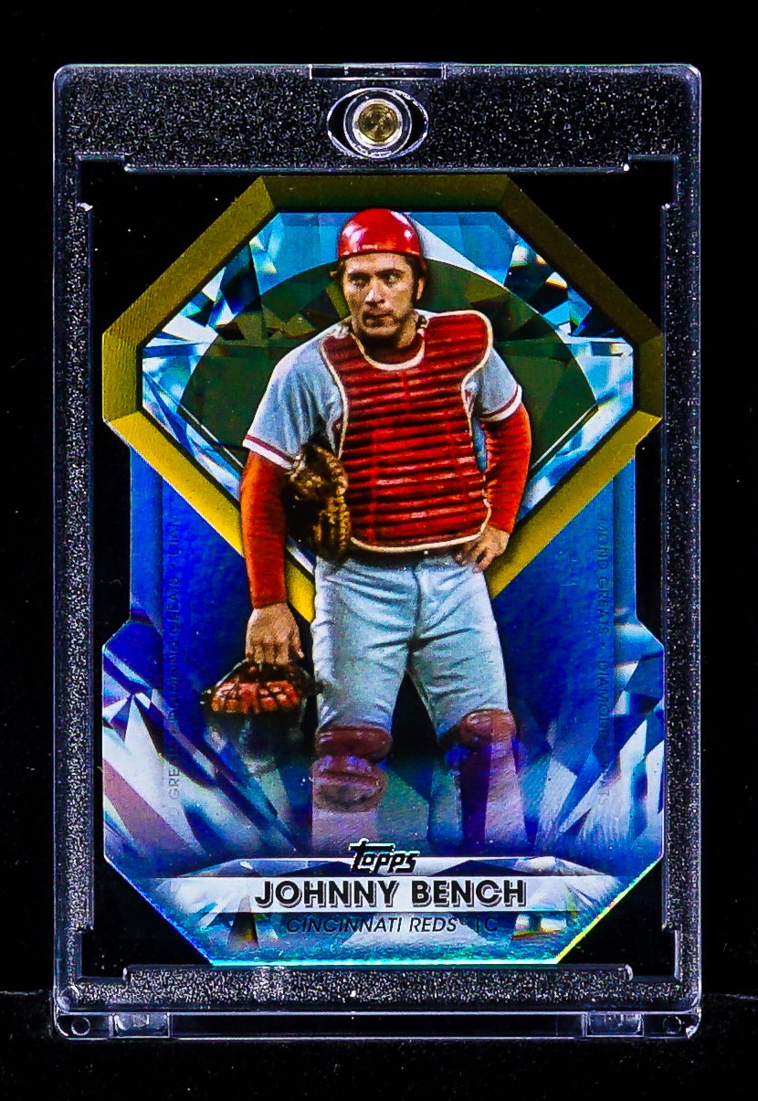 Johnny Bench RARE REFRACTOR GOLD DIAMOND HOLO PRIZM INVESTMENT CARD Reds SSP