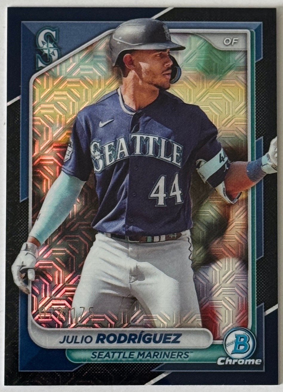 JULIO RODRIGUEZ 2024 Bowman Chrome Navy Mojo Refractor #90 /175 *Free Shipping*