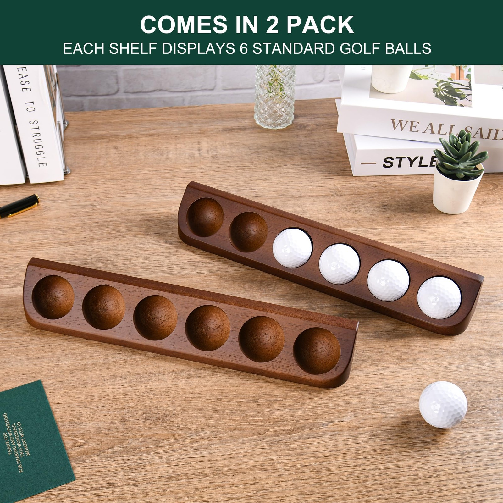 2 Pack Golf Ball Display Case Wall Mount For 12 Balls Tabletop Decor PC