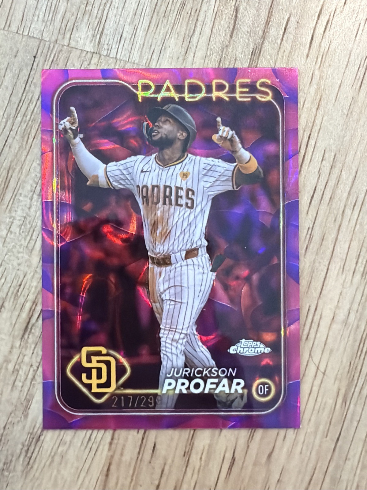Jurickson Profar 2024 Topps Chrome Update #USC180 Magenta & Purple Lava /299