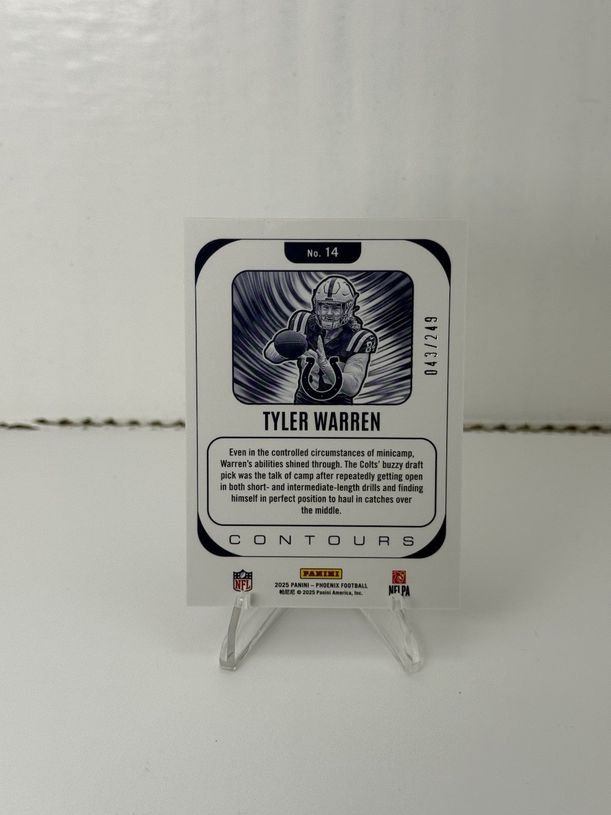 2025 Panini Phoenix – Contours Tyler Warren #14 Silver Pandora /249 (RC)