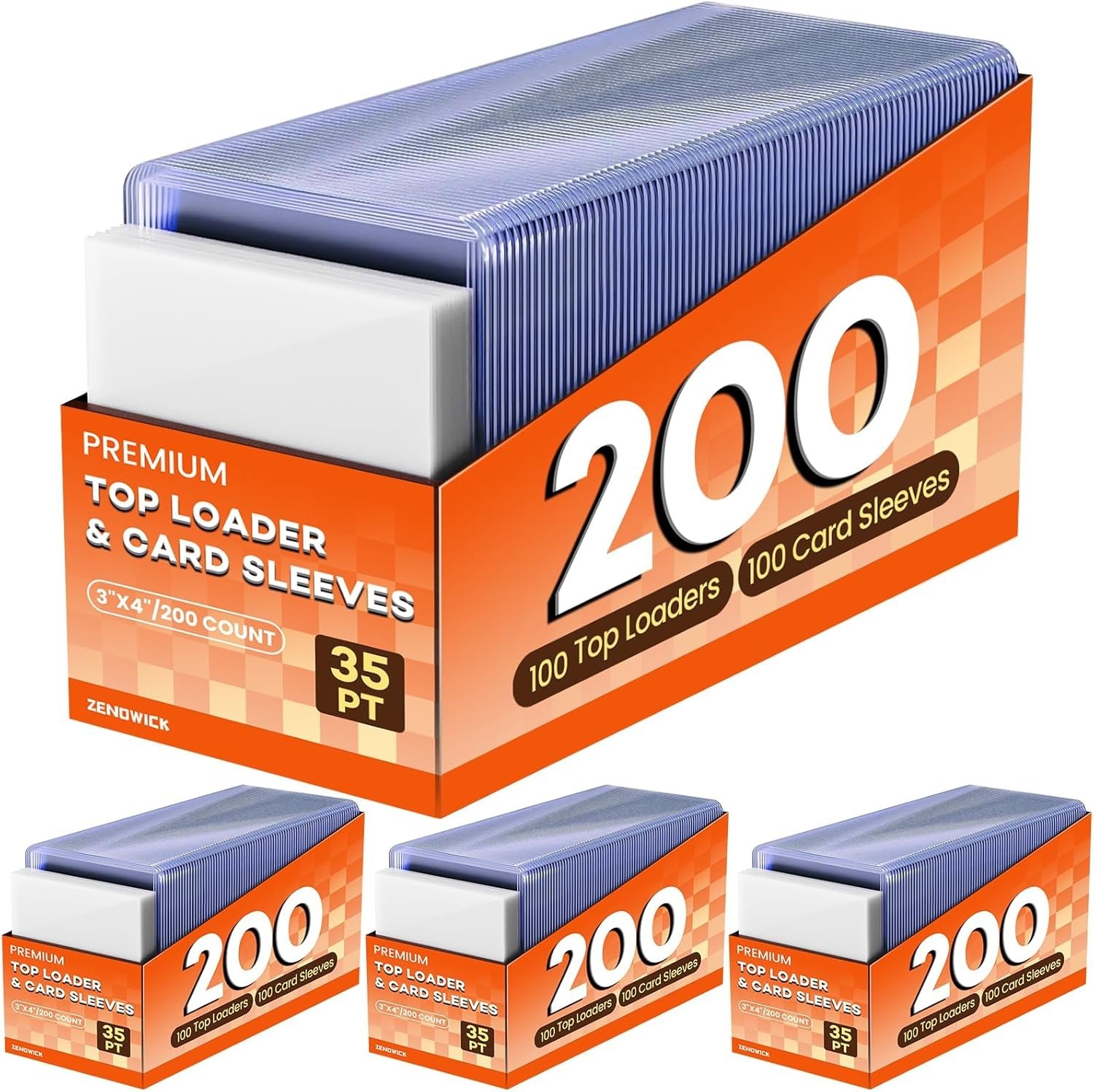 800 Card Sleeves Top Loaders for Cards, 3″ x 4″ Hard Plastic Toploaders, Base…