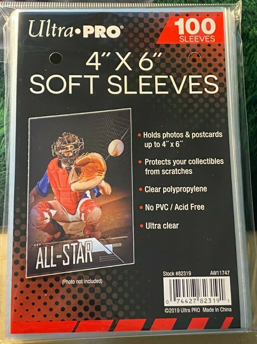 Ultra Pro 4″ x 6″ Soft Sleeves (100) Ultra Clear NEW