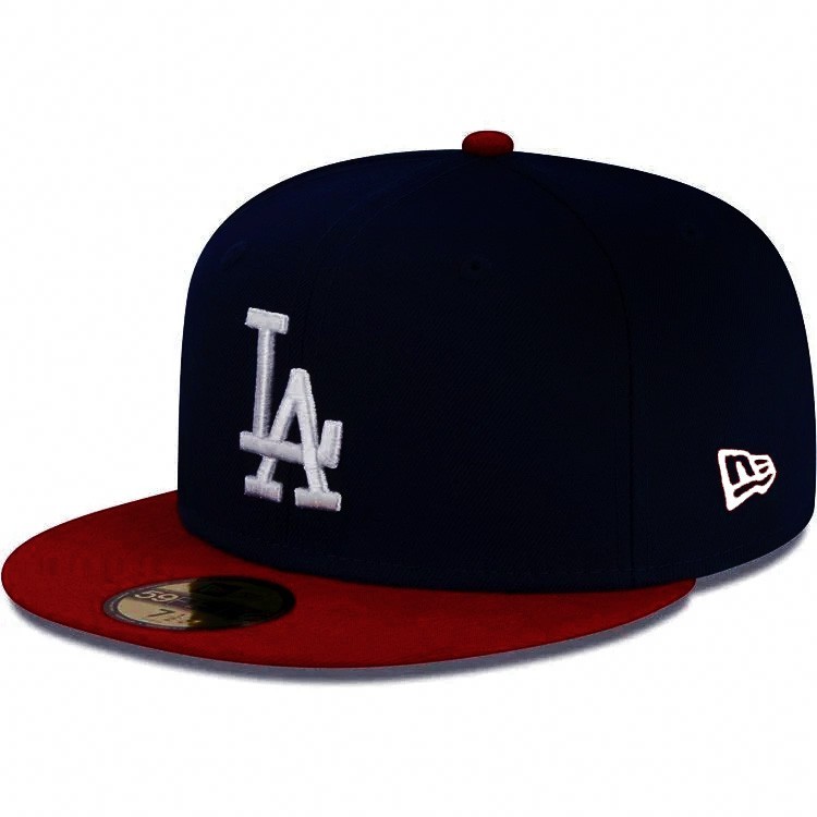 NWT Authentic MLB New Era Los Angeles Dodgers Navy & Red Fitted 59Fifty Hat