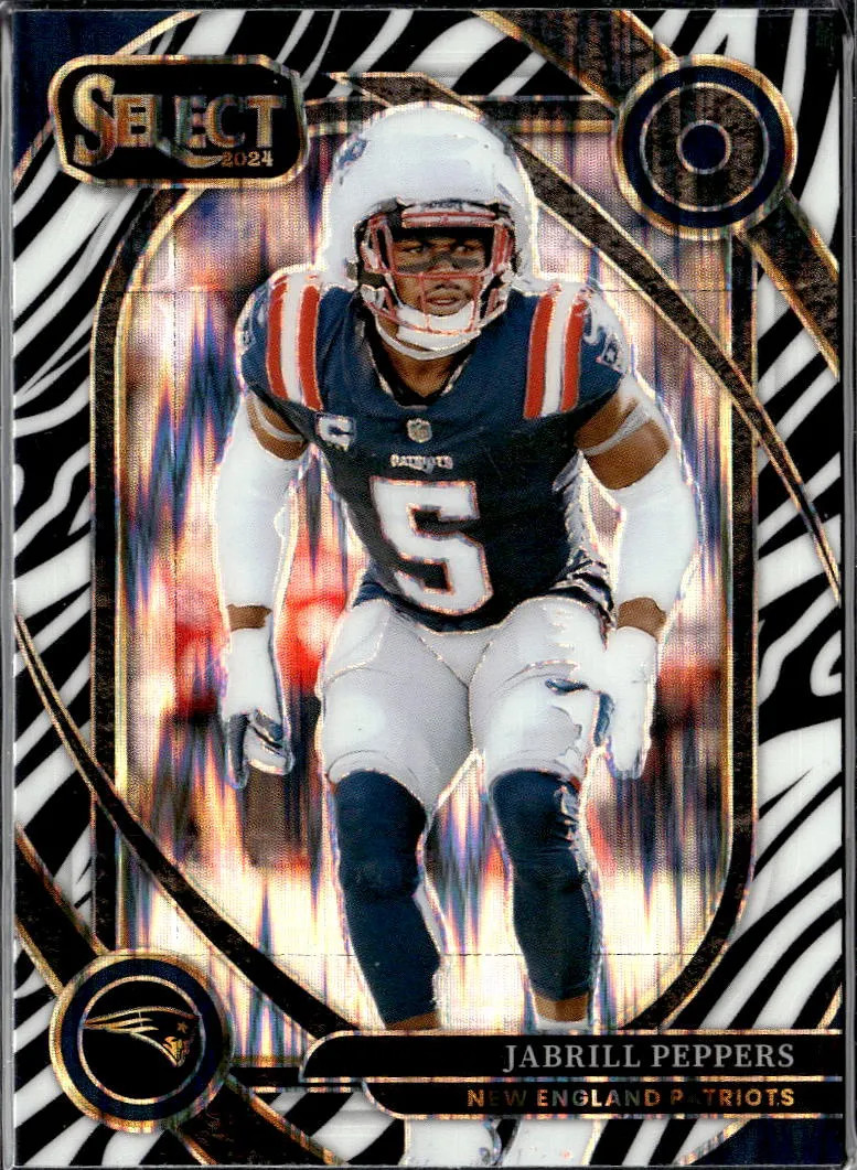 Jabrill Peppers 2025 Select Zebra Prizm SSP SHORTPRINT New England Patriots