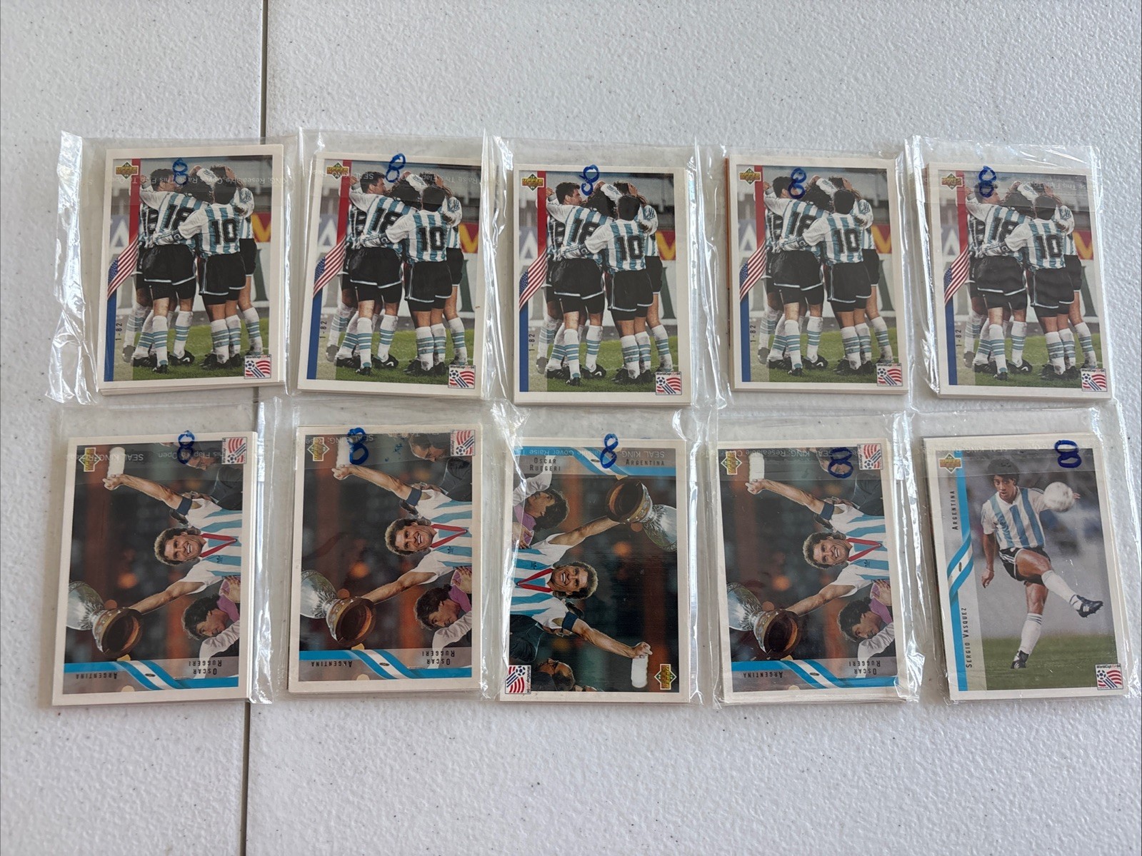 1994 Upper Deck World Cup English/Spanish FIFA Argentina Pack of 8 Cards NM