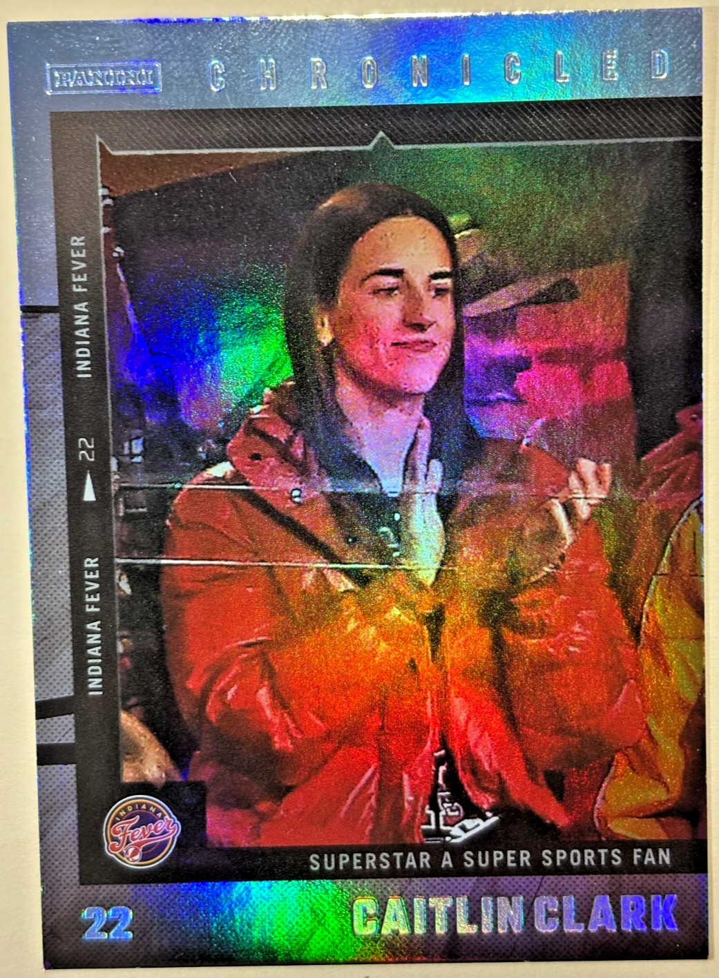 2025 Panini Caitlin Clark Chronicles Holo Foil # 58 Silver Chronicled Fever