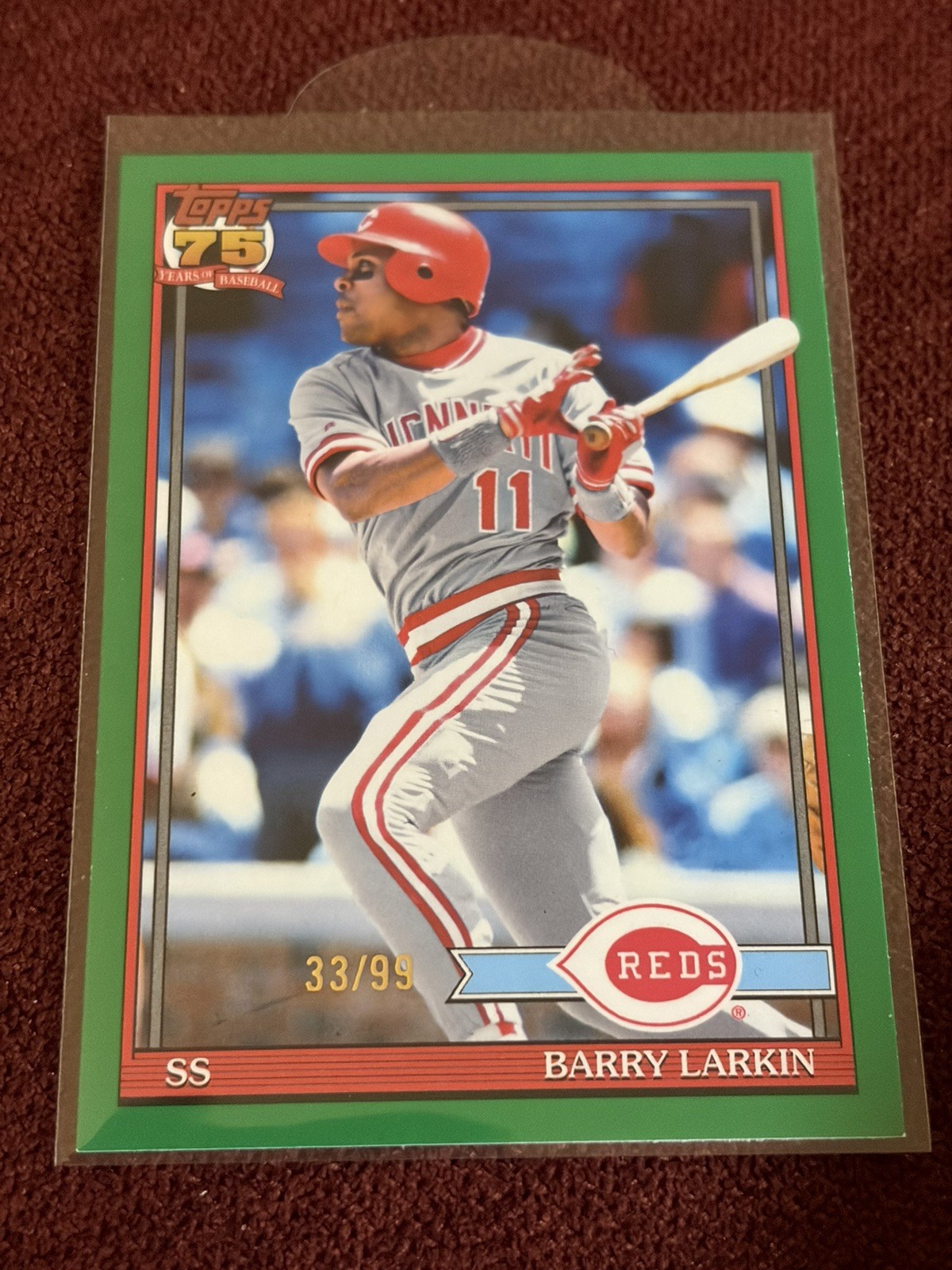 2026 Topps Series 1 Barry Larkin 1991 Throwback Green parallel # /99 🔥RARE🔥