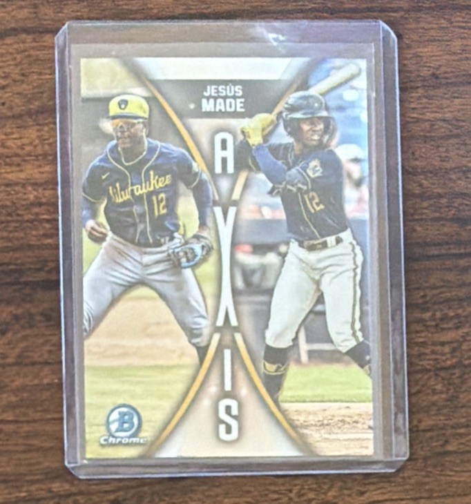JESUS MADE: 2025 Bowman Draft Prospect Axis Insert #A-11 BREWERS!