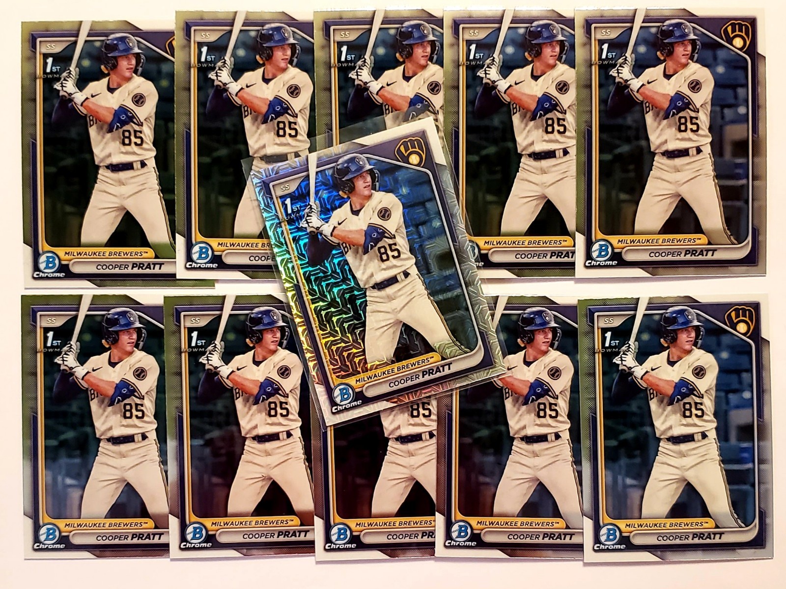 2024 Bowman Cooper Pratt Lot (11) 10 1st Chrome/1 Mojo Refractor BCP-137 RC