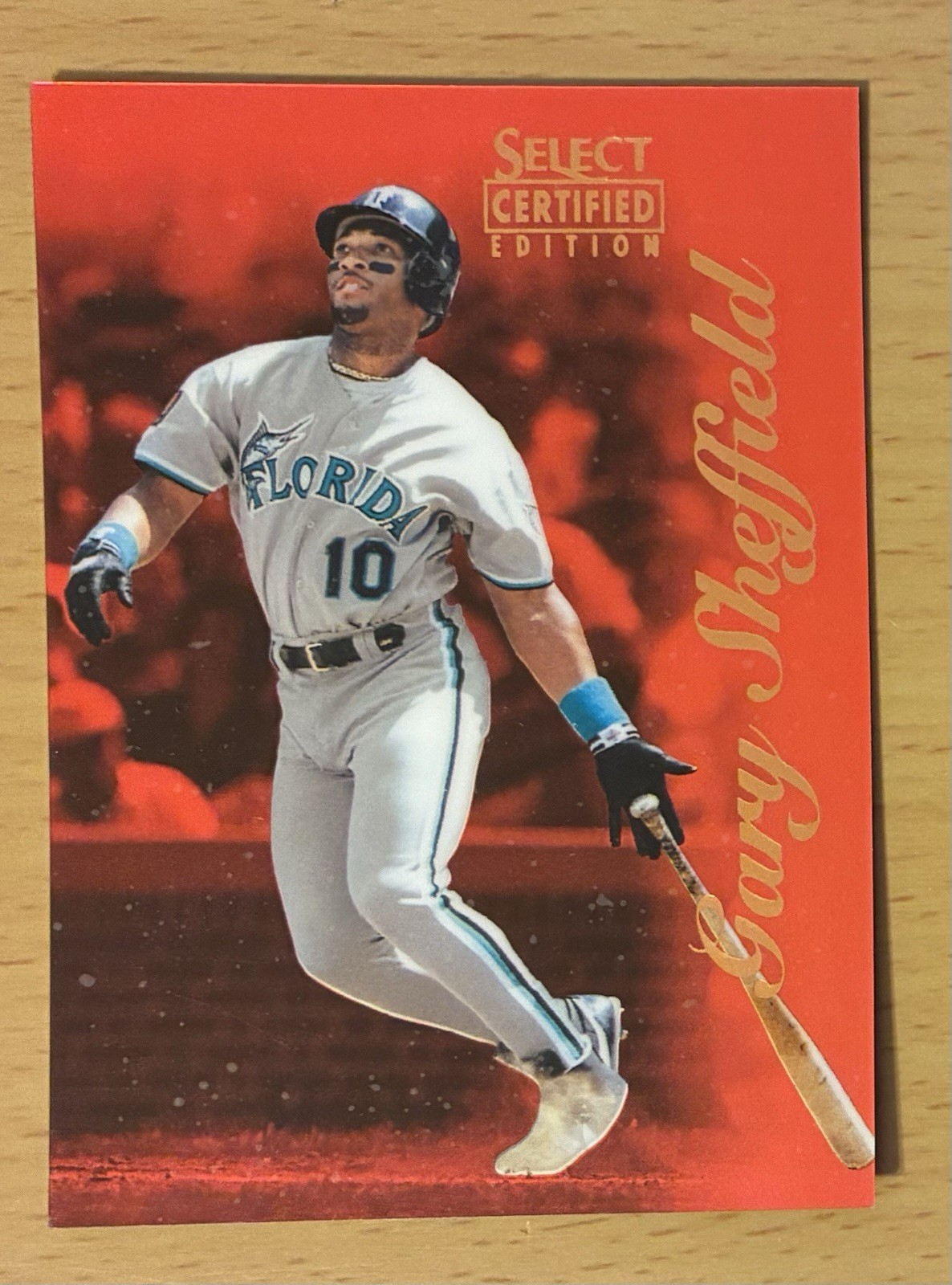 1996 SELECT CERTIFIED BASEBALL CERTIFIED RED GARY SHEFFIELD #3 FLORIDA MARLINS 1