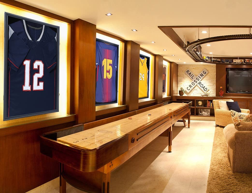 Lockable Jersey Frame Display Case – UV Protection Acrylic Shadow Box for Sports