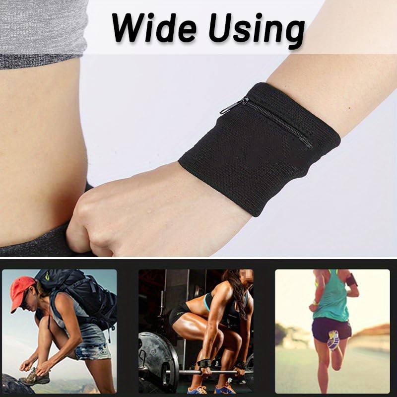 2 Pack Wrist Wallet – Lightweight 8.5x8cm (3.35×3.15 inches), Black x 2
