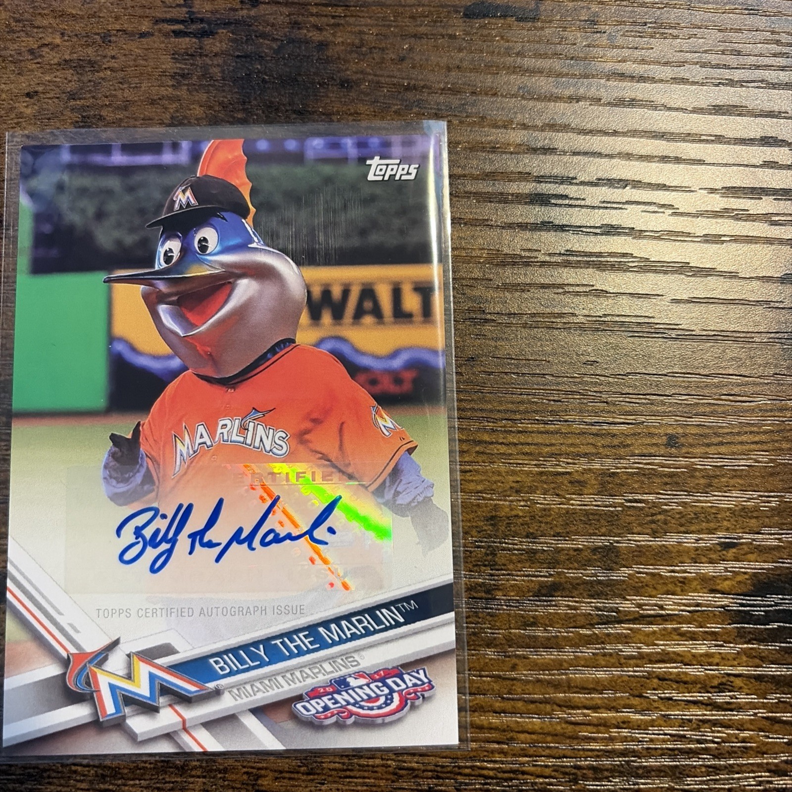 2017 Topps Opening Day – Mascots Autographs Miami Marlins #MA-B (AU)