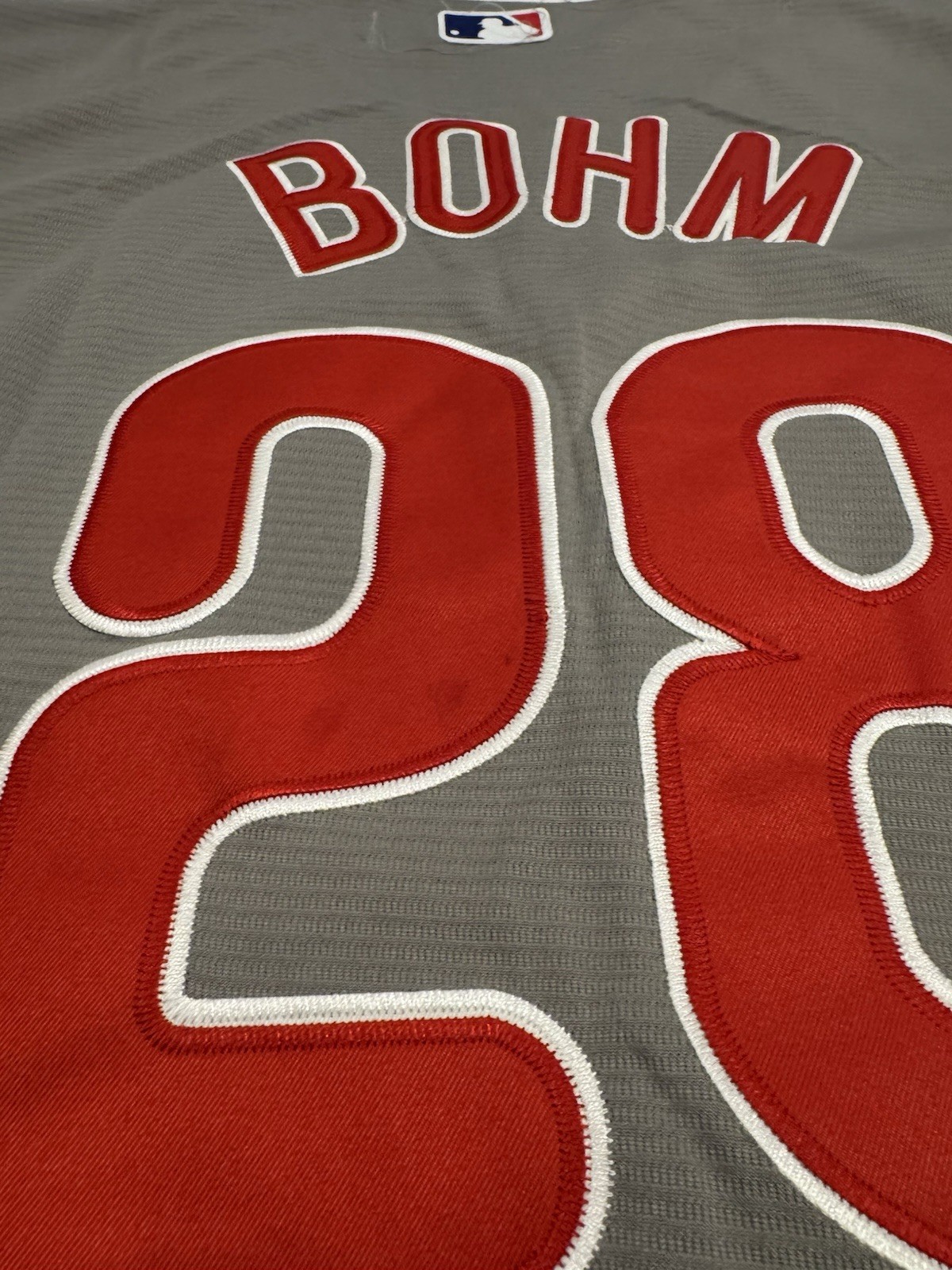 Alex BOHM #28 Philadelphia Phillies Gray Away Jersey Adult NWT All Stitched