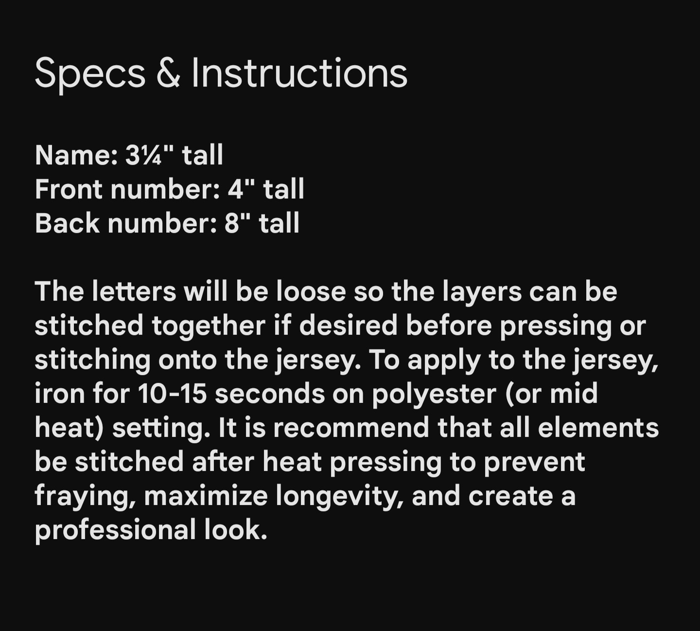 Chicago White Sox Alternate Jersey Custom Name and Number Lettering Kit