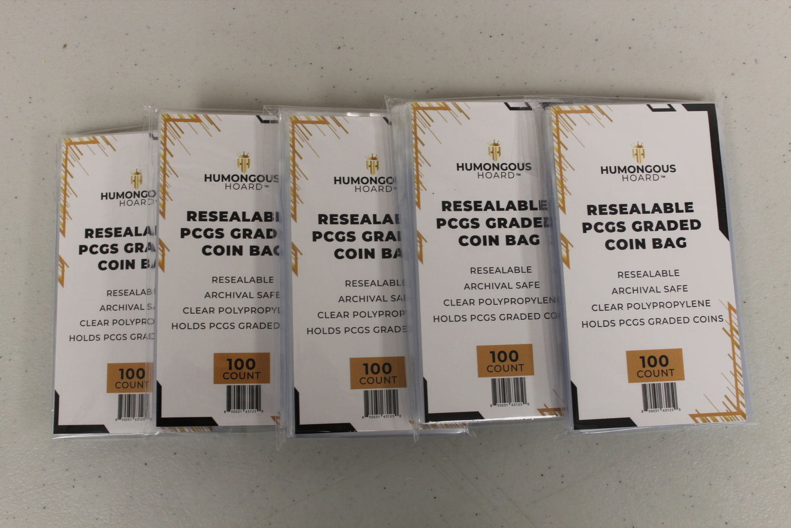(500) Humongous Hoard Resealable PCGS Graded Coin Bags – 5 Packs of 100