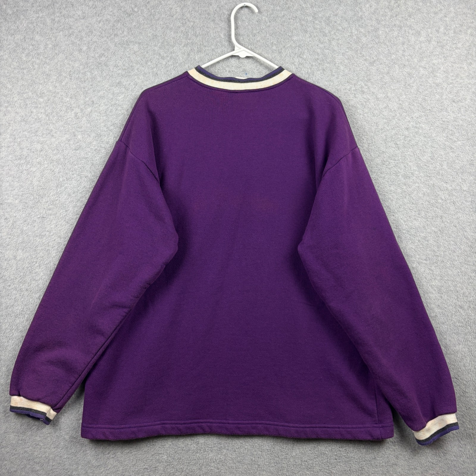 Vintage Tampa Bay Devil Rays Sweatshirt Mens XL Purple Henley Pullover 90s MLB