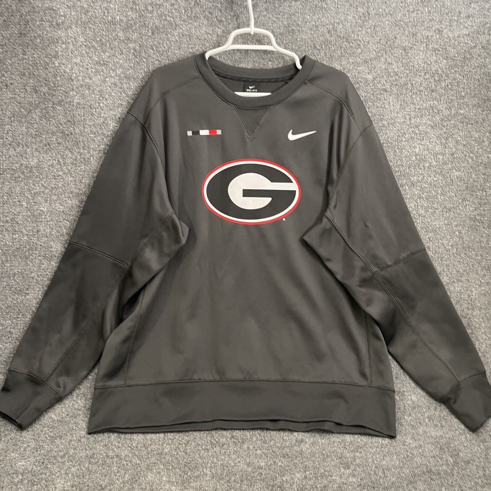 Nike Georgia Bulldogs Crewneck Sweatshirt Men’s XL Gray Zip Pocket FB1931-053