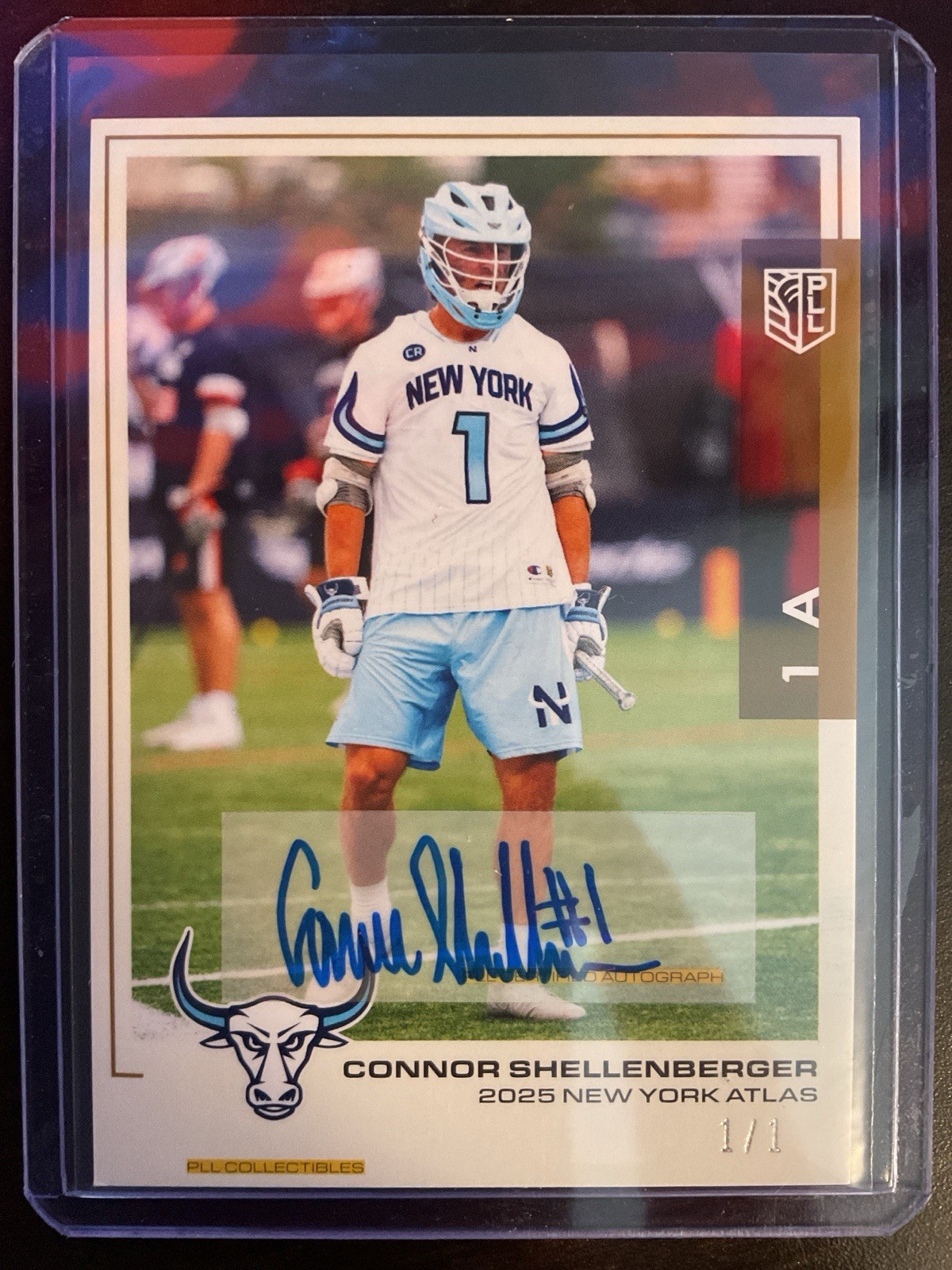 Connor Shellenberger 2025 Premier Lacrosse League Flagship Gold Auto Card #1/1