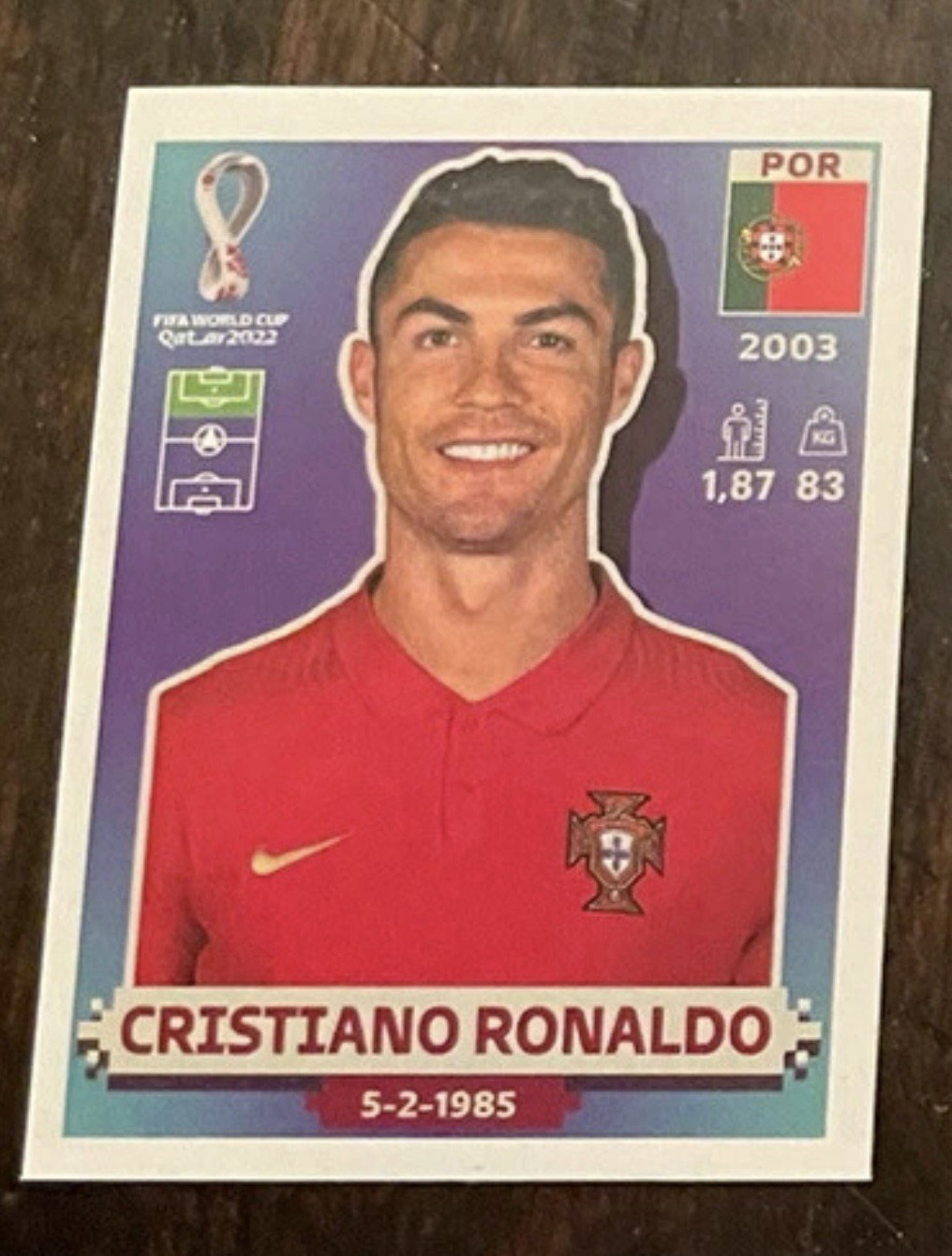 2022 Panini – Portugal 18 Cristiano Ronaldo World Cup Sticker