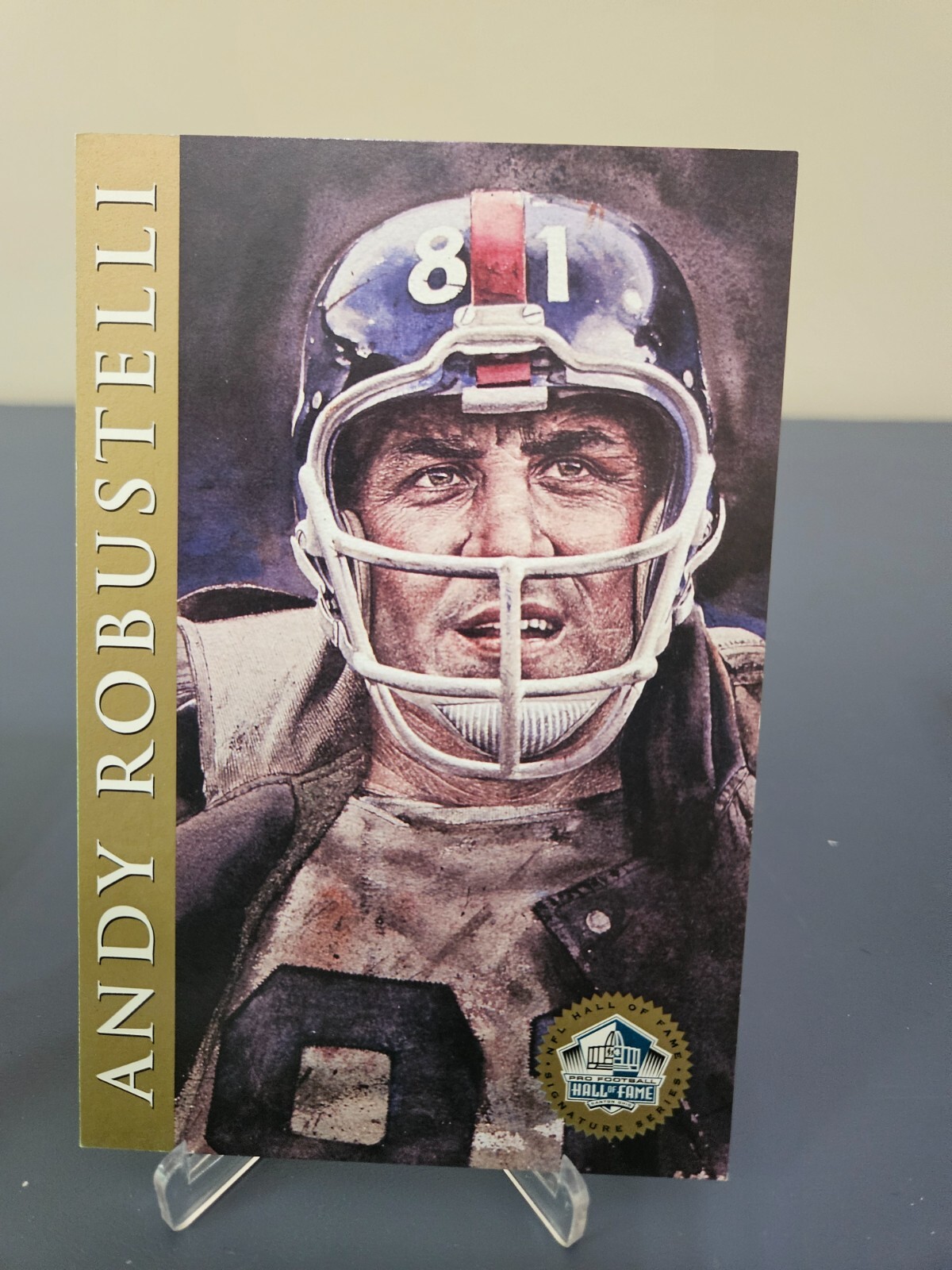 ANDY ROBUSTELLI Unsigned Gold 1998 Football Signature Series Post Card