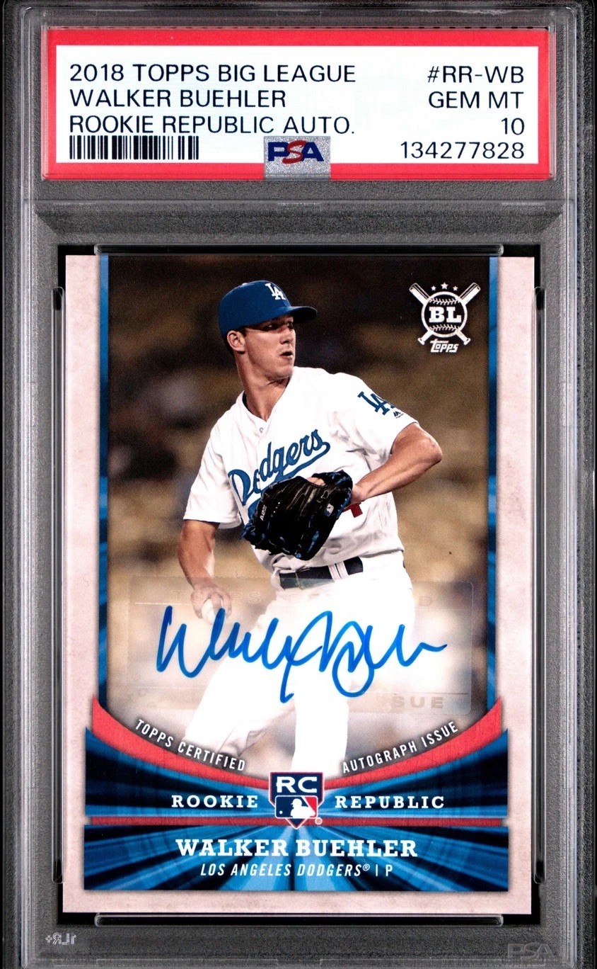WALKER BUEHLER RC AUTO 2018 Topps Big League Rookie Rep. Autographs RR-WB PSA 10
