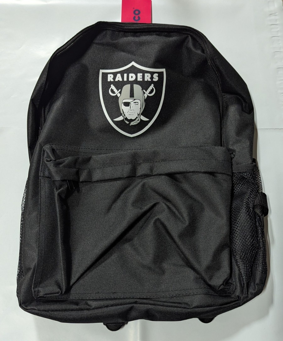 Las Vegas Raiders Logo BackPack School Bag Back pack Gym Travel Book – BLACK