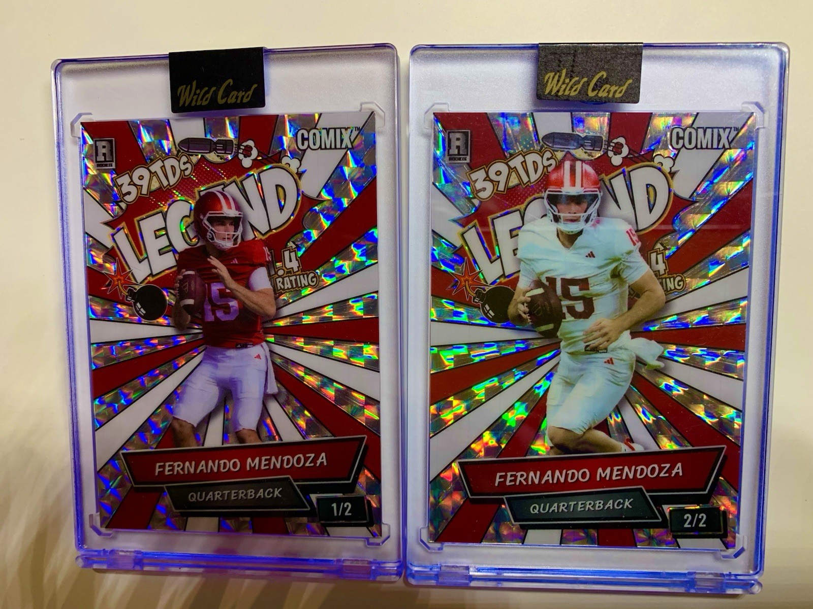Fernando Mendoza RC 1st Complete Set Of Two.1/1-1/2 Same Colors/background Cool