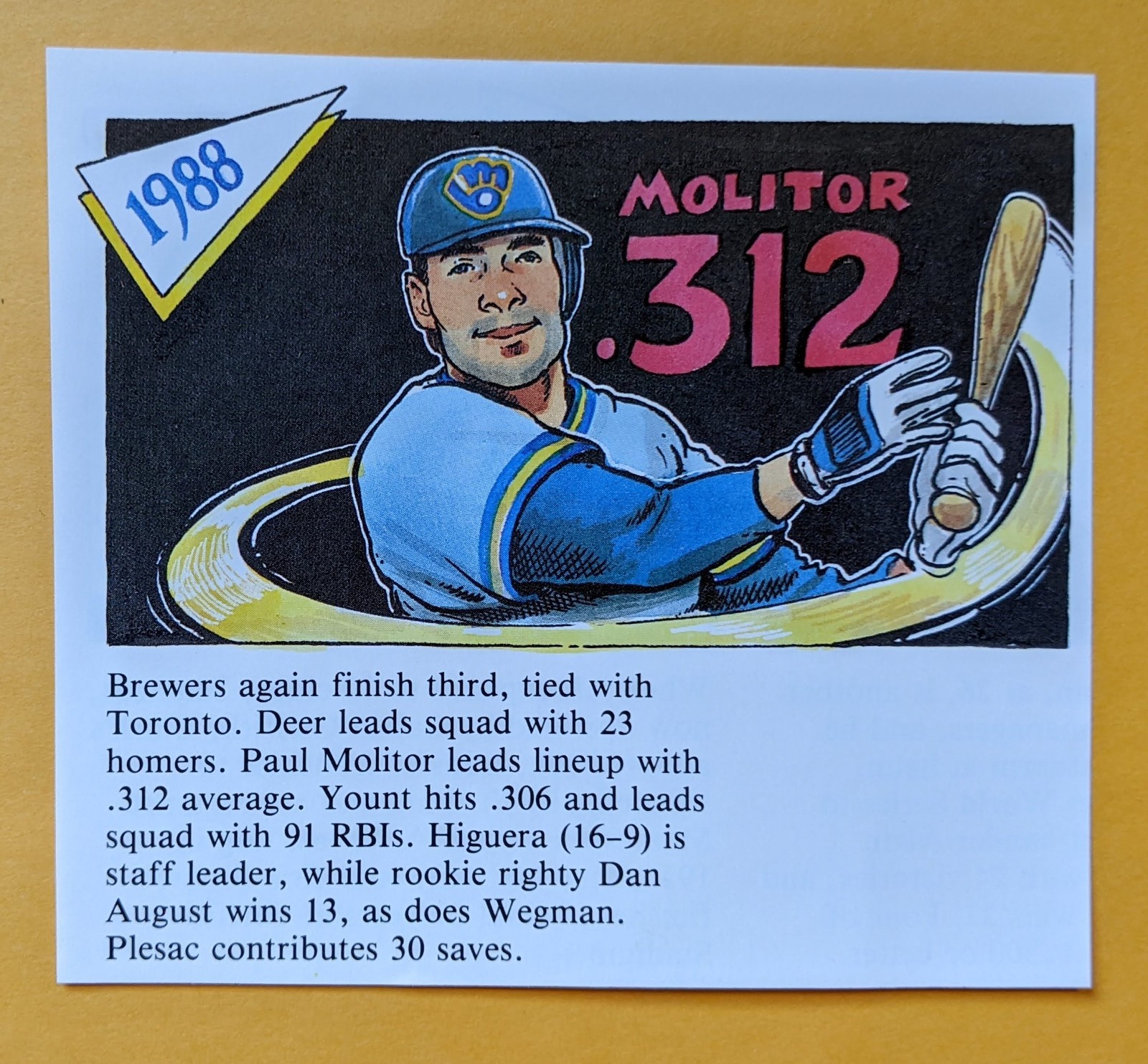 U Pick from 195 different Paul Molitor Oddball items 1979-1995