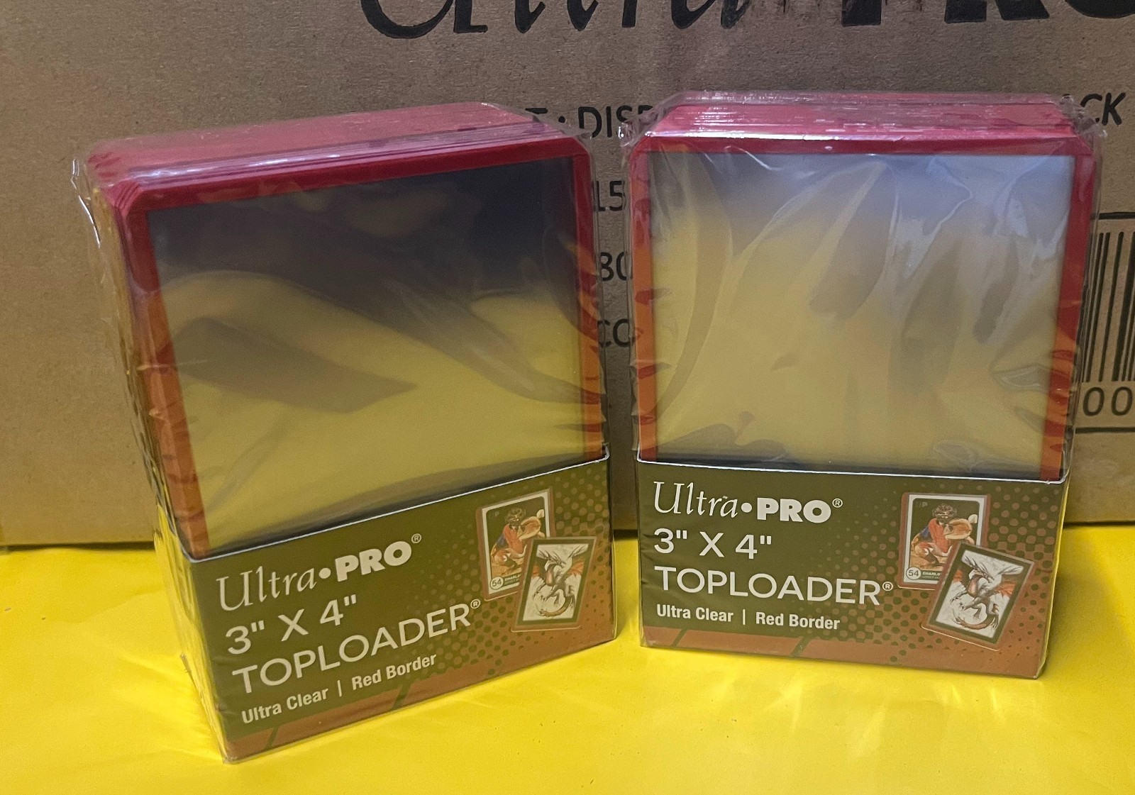 Red Border Top Loaders Ultra Pro 2 Packs of 25=50~Toploaders 35pt Rigid Clear