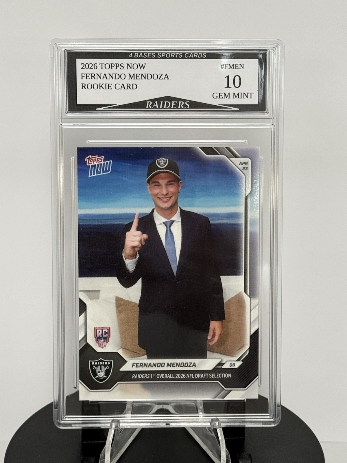 Fernando Mendoza 2026 Topps Now Las Vegas Raiders Rookie Card Gem Mint 10