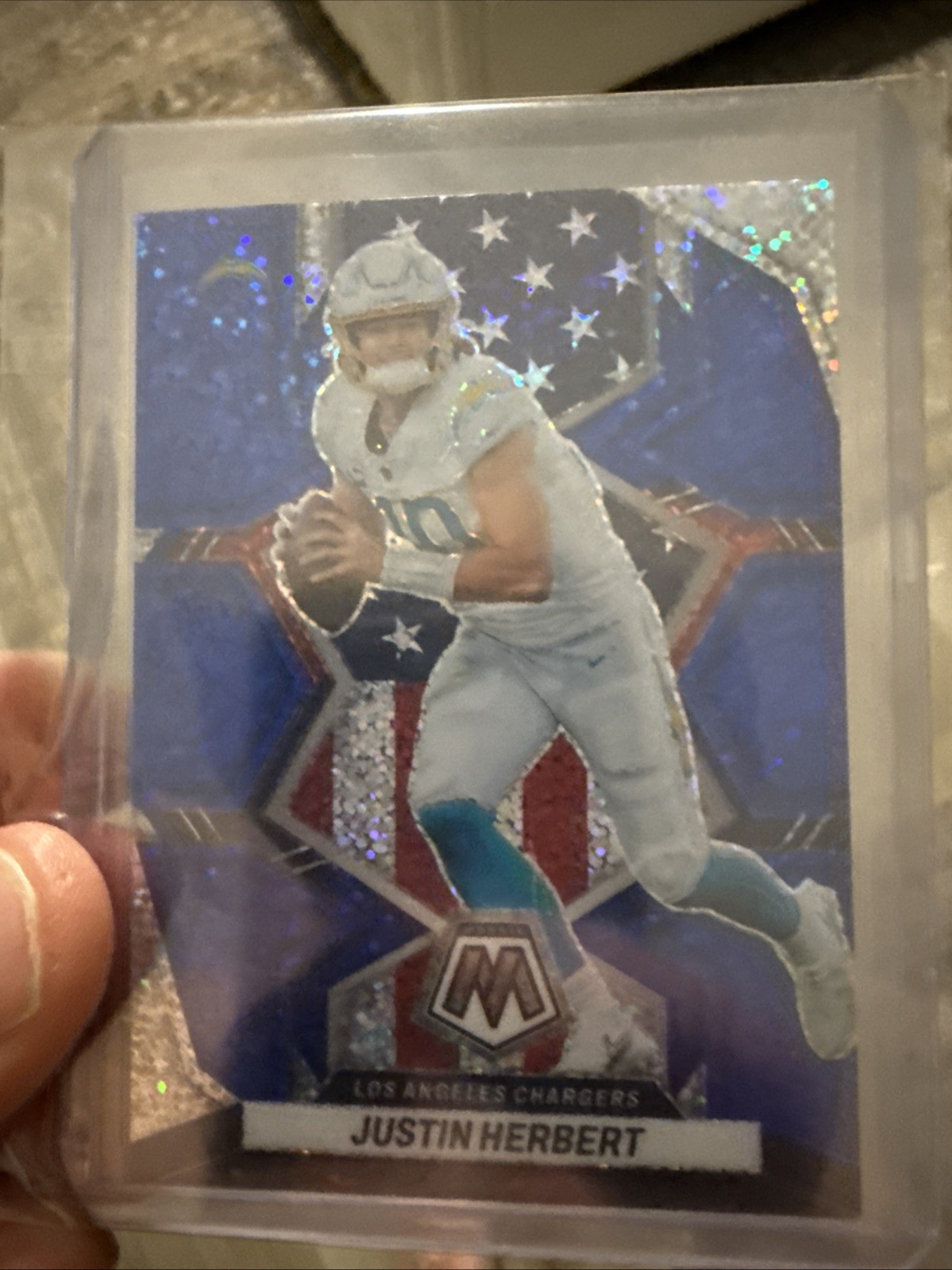 NFL Herbert-Blue Sparkle, Purdy/Nabers/Puka-Yellow, Chubb/Hunt Team Materials/49